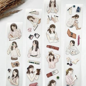 Katkreates | Fountain Pen Kiss-cut Pet tape SAMPLE | 100 cm loop