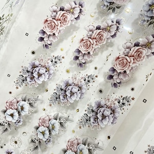 Loidesign | Bronzing Stars and Flowers PET tape sample | scrapbook junkjournaling cluster collage diy washitape loop