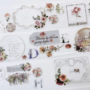 Pages de journal Échantillon de ruban PET Serenity | Course de 200 cm | scrapbook junkjournaling fabrication de cartes papeterie