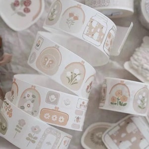 Vintage Simple Small Flowers washitape SAMPLE | 100 cm | bullet journal decorative stickers