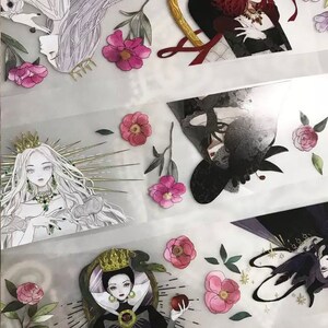 Campione di nastro PET Fairy Gothic Girl | Canna da 73 cm | adesivo per cancelleria per scrapbook journaling