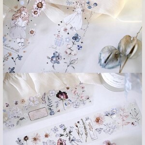 Tè Lentiggini Vol.1 | Nastro per animali domestici con ragazza e fiore | camminare | forniture per scrapbooking