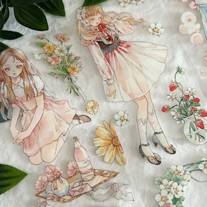 Unamed Blossom Girls PET tape sample | 120 cm loop | scrapbooking cardmaking collage stationery