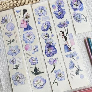 330 cm Loop | Large vintage larkspur flower girl PET tape SAMPLE