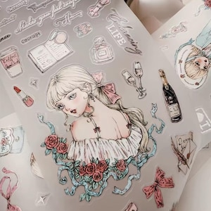 Journalpages | Rose Maiden’s Glance KISS CUT sample | 100 cm loop