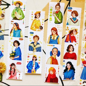 Ragazza retrò di tutti i giorni Ciao, buon giorno, campione di nastro PET | Anello da 100 cm | scrapbooking giornale spazzatura cancelleria