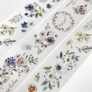 Pion Bloom Enjoy the moment PET tape sample | 100 cm loop | junk journal scrapbook collage diy stationery