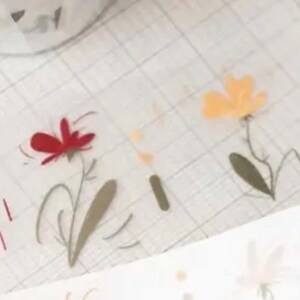Campione di nastro PET Mambo Little Flower | Canna da 100 cm | adesivo washi tape per scrapbooking junkjournal fai da te