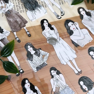 Jennyuanzi Vol.5 Campione di nastro PET per ragazze dell'estate | ANELLO DA 125 cm | cancelleria per scrapbooking diario spazzatura