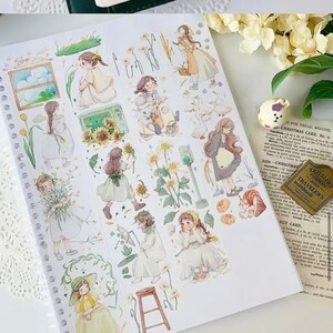 Muster eines süßen Blumenmädchen-PET-Klebebandes