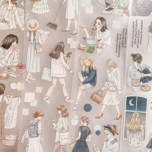 Windry R x Listeninda Campione di nastro PET dal giorno alla notte | Canna da 100 cm | scrapbook journaling fai da te collage di cancelleria