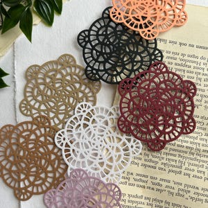 Lot de 7 napperons découpés pour journal intime créatif