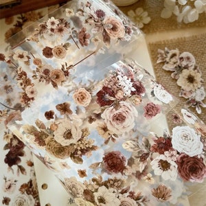 Yier | 150 cm LOOP |  Vintage autumn brown flowers PET tape SAMPLE