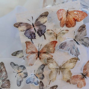 Ilustración de maullido | Hermosa muestra de cinta PET con forma de mariposa | Bucle de 90 cm | diario de recortes collage de bricolaje