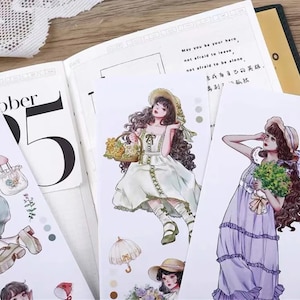 Campione di nastro PET per ragazza di fiori | Canna da 90 cm | cancelleria per album di journaling creativi