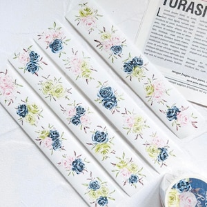 Sonia illustration Three Color Roses Washitape SAMPLE | 83 CM LOOP | scrapbook journal stationery