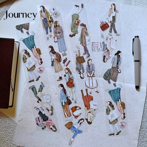 Katkreates Journey Girls PET tape sample | scrapbook journaling diy collage stationery