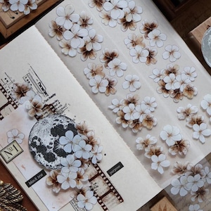 Yier Studio | Dusk vintage flower PET tape SAMPLE | 100 cm loop