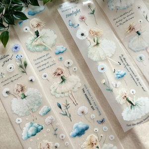 cloud and dandelion girl PET tape SAMPLE | 100 cm loop