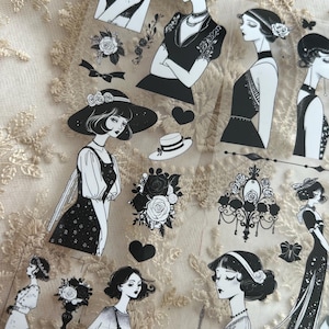 Black White beauty PET tape SAMPLE | 100 cm loop