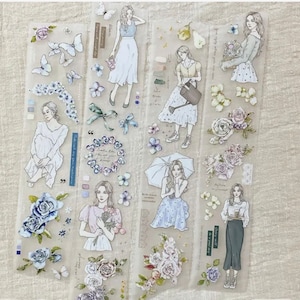 Campione di nastro PET Pion Bloom | scrapbook diario spazzatura washi tape cancelleria