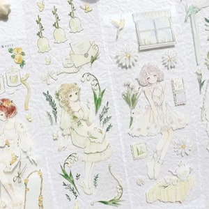 Wildflower girls PET tape sample | 100 cm loop | scrapbook journaling ephemera