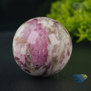 Tourmaline in Quartz 172g. Natural Polished Sphere Crystal Tourmilated Quartz Matrix Collectible Stone Rubellite Healing Crystal 50mm.