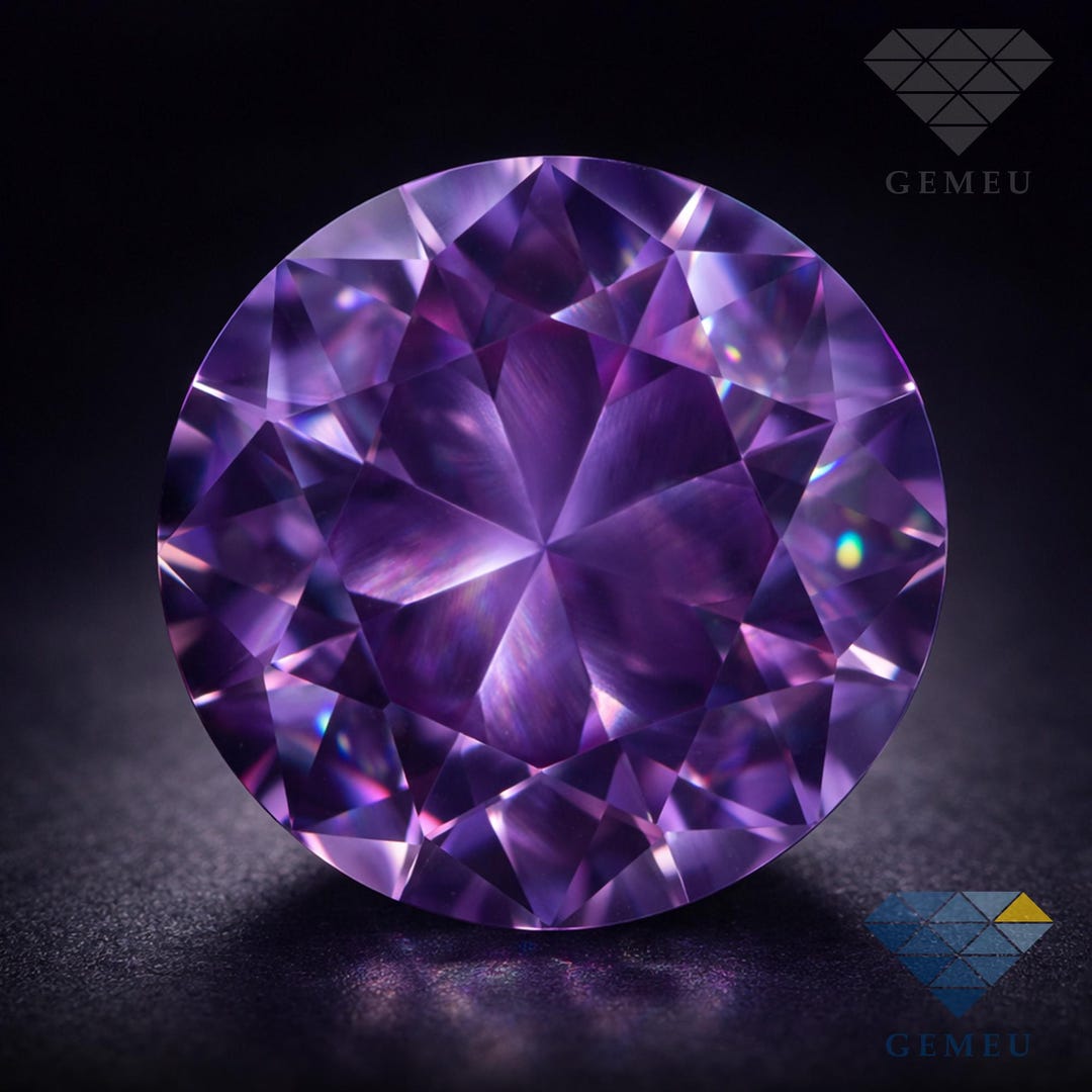 Genuine Color Change Alexandrite Stone - Lab-grown Purple to Pink Round ...