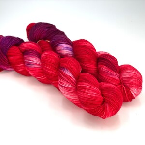 CARL'S CARDINAL, 3 Base Options, Speckled,Variegated, Indie Dyer, Red, Purple,Pink, Hand Dyed Yarn Squish Fingering