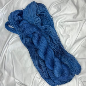 MARINA, Corriedale Sport Yarn, Non-Superwash, Indie Dyer, Bright Blue, Tonal ,Hand Dyed Yarn image 2