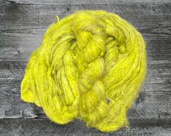 DIRTY MARTINI, Nuvola DK, Fluffy, Baby Suri, Silk,  Indie Dyer, Tonal,Yellow-Green,Hand Dyed Yarn