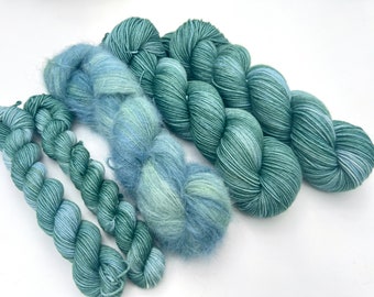 OCEANA,  Superwash, 5 Base Options, Variegated, Tonal, Indie Dyer, Blue, Green, Hand Dyed Yarn