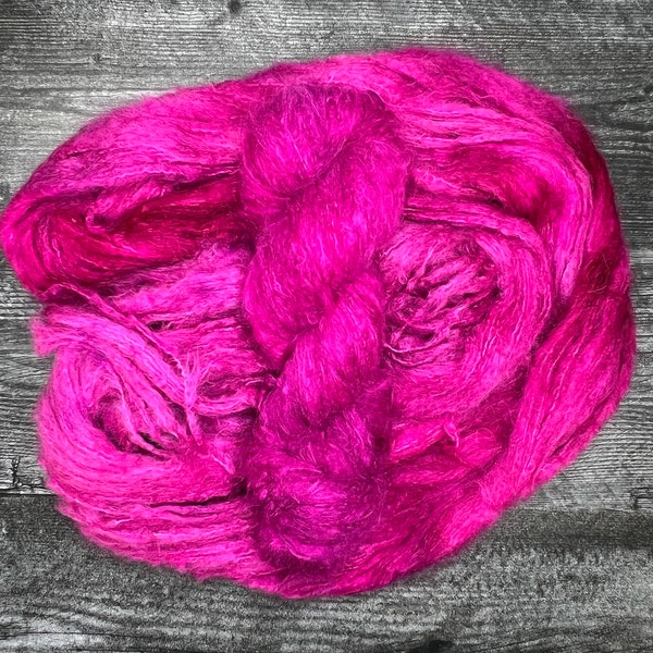 BERRY CRUSH, Nuvola DK, Fluffy, Baby Suri, Silk,  Indie Dyer, Tonal, Hot Pink, Hand Dyed Yarn