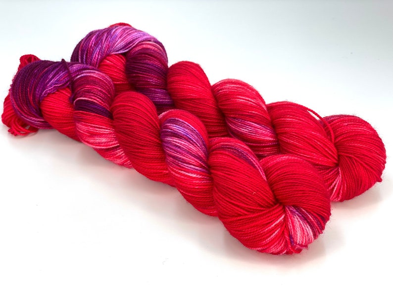 CARL'S CARDINAL, 3 Base Options, Speckled,Variegated, Indie Dyer, Red, Purple,Pink, Hand Dyed Yarn MONARCH FINGERING