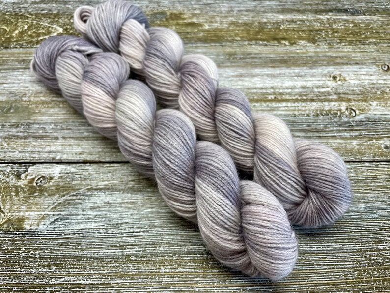 SQUEAKY, Cusco Fingering, Indie Dyer,Non-Superwash,Highland Wool, Grey, Good for Colorwork & Steek, Hand Dyed Yarn image 1