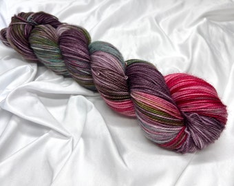 TIMBERLAND,  Fingering Weight, Blue Faced Leicester, Indie Dyer, Red, Teal, Purple, Grey, Sock Yarn, Hand Dyed Yarn