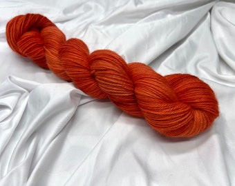 CALENDULA, Corriedale Sport Yarn, Non-Superwash, Indie Dyer, Orange, Tonal ,Hand Dyed Yarn