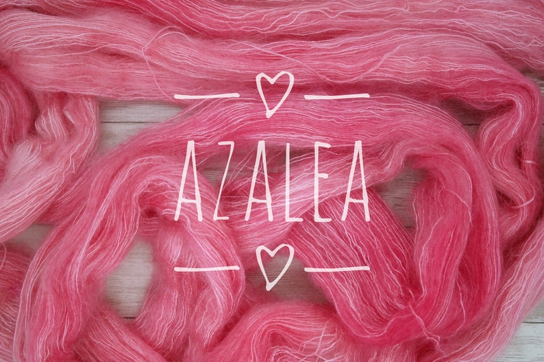 Hand Dyed Yarn-AZALEA on Dreamy Mohair Laceweight Base