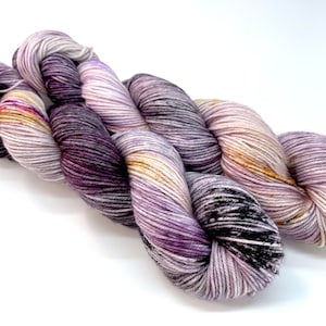 Birthstone Collection FEBRUARY-AMETHYST,4 Base Options, Speckled,Variegated, Indie Dyer, Lavender, Purple, Pink, Toffee, Grey,Hand Dyed Yarn Squish Fingering