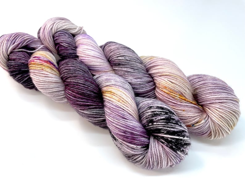 Birthstone Collection FEBRUARY-AMETHYST,4 Base Options, Speckled,Variegated, Indie Dyer, Lavender, Purple, Pink, Toffee, Grey,Hand Dyed Yarn Squish Fingering