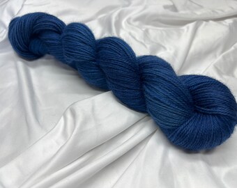 MARINA, Corriedale Sport Yarn, Non-Superwash, Indie Dyer, Bright Blue, Tonal ,Hand Dyed Yarn