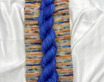 SEPTEMBER SKY CRANKED Sock Set,  Superwash, Orange, Blue, Sand,  Variegated,Hand Dyed Yarn