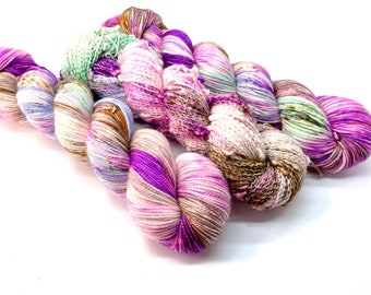 SNOW ANGEL, 3 Base Options, Speckled,Variegated, Indie Dyer, Pink, Violet, Mint, Brown, Hand Dyed Yarn