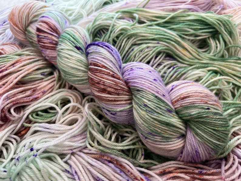 FERNLEAF, Superwash, 2 Base Options, Speckled, Tonal, Indie Dyer, Violet, Purple, Green, Brown, Hand Dyed Yarn PLATINUM DK