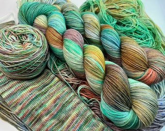 WILLOW,  Superwash, 3 Base Options, Speckled, Variegated, Indie Dyer, Green, Rust, Brown Gold