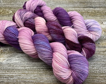 CHIFFON, Superwash, 4 Base Options, Variegated, Indie Dyer, Mauve, Purple, Hand Dyed Yarn