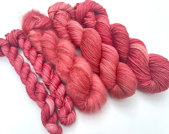 GARDEN ROSE,  Superwash, 5 Base Options, Variegated, Tonal, Indie Dyer, Pink, Rose, Red, , Hand Dyed Yarn