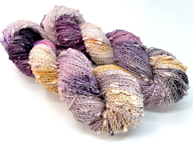 Birthstone Collection FEBRUARY-AMETHYST,4 Base Options, Speckled,Variegated, Indie Dyer, Lavender, Purple, Pink, Toffee, Grey,Hand Dyed Yarn Cocoon SLub