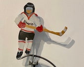 kinetic sculpture - HOCKEY - handmade - metal - rustic patina- fun -  motion