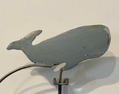 kinetic sculpture - handmade - metal - rustic patina- fun -Whale - motion- Sperm whale